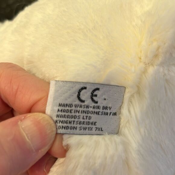 HARRODS White Luxury My Teddy Bear Plush.  10” - Picture 9 of 9